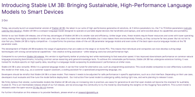 【2023年10月3日AI晚报】Stability AI 推出 Stable LM 3B 语言模型；微软 Win11 Copilot 助手出 Bug，会清空 AMD 驱动超频配置文件