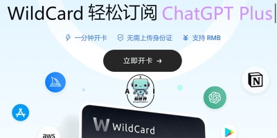 WildCard虚拟卡帮你轻松开通ChatGPT Plus，费率低、充值方便！