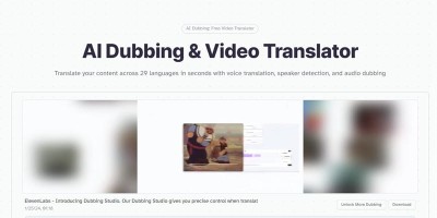 革命性工具！全自动化AI配音工具AI Dubbing & Video Translator，一键实现视频全球化！